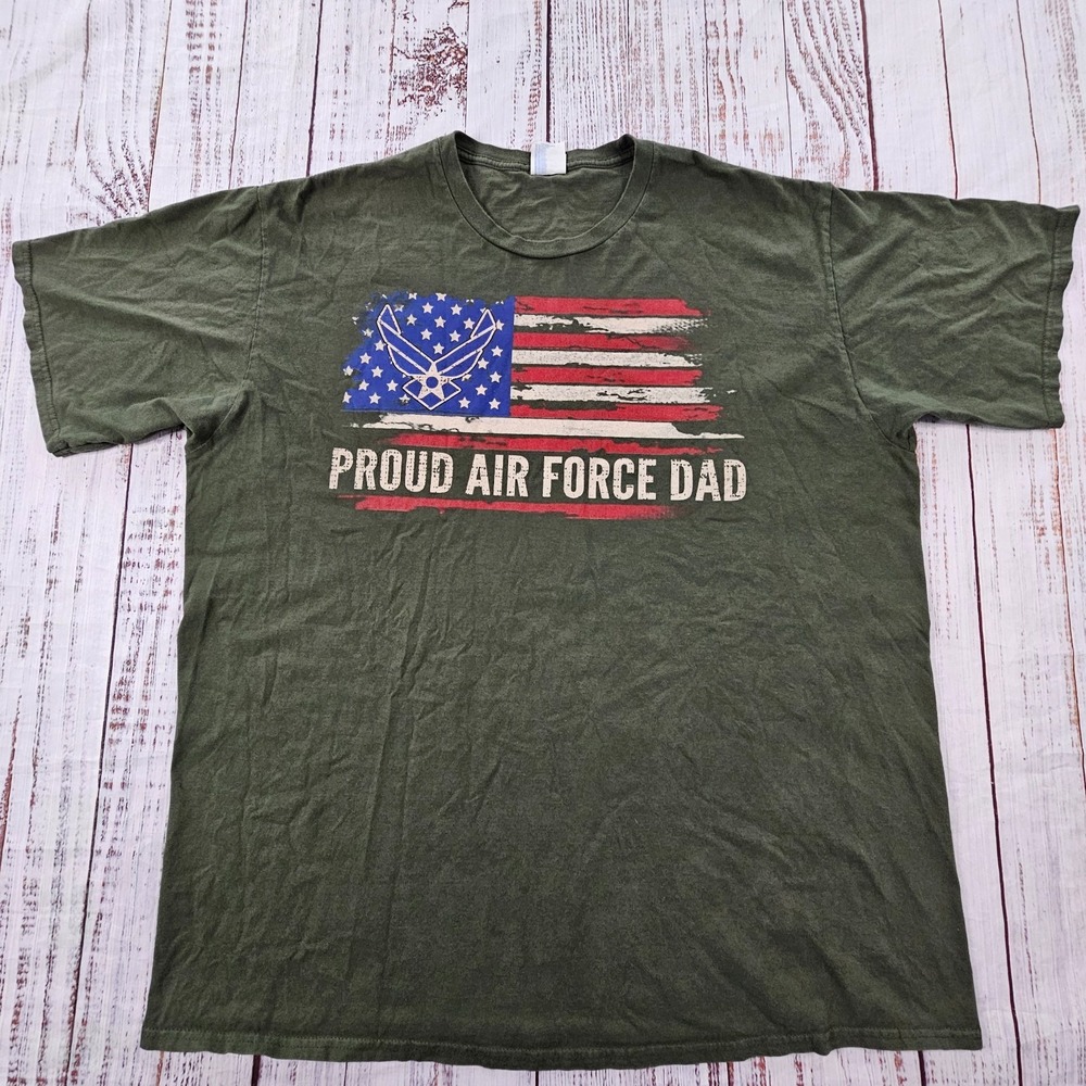 Proud Air Force Dad Green Short Sleeve Cotton T-Shirt Men's 2XL